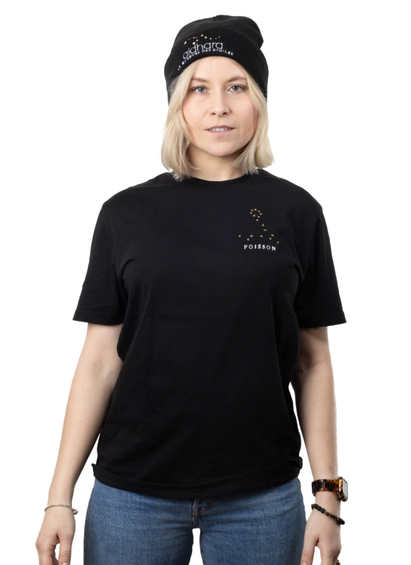 T-shirt brodé unisexe signe poisson