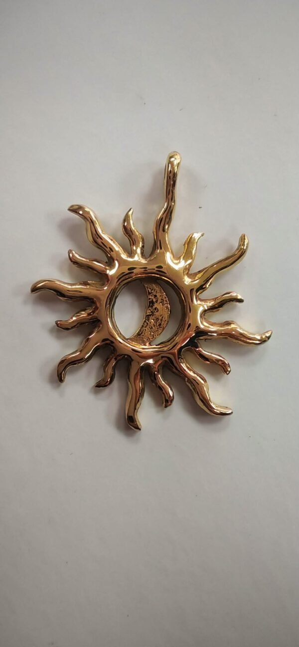 Collier soleil lune or nordique