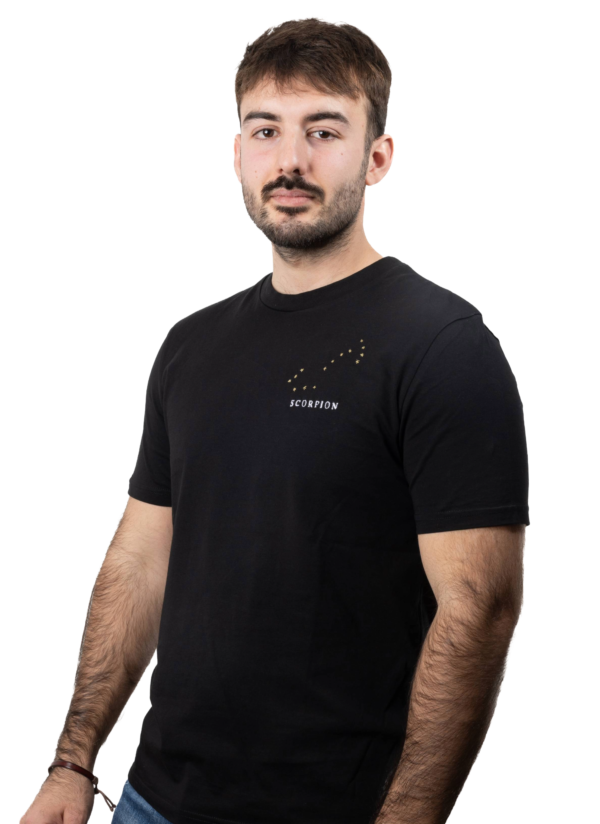 T-shirt brodé unisexe signe scorpion