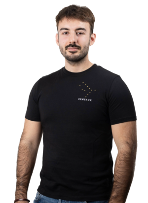 T-shirt brodé unisexe signe gémeaux
