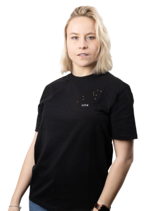 T-shirt brodé unisexe signe lion