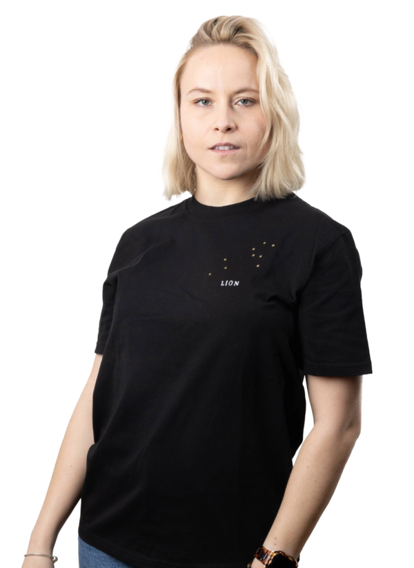 T-shirt brodé unisexe signe lion