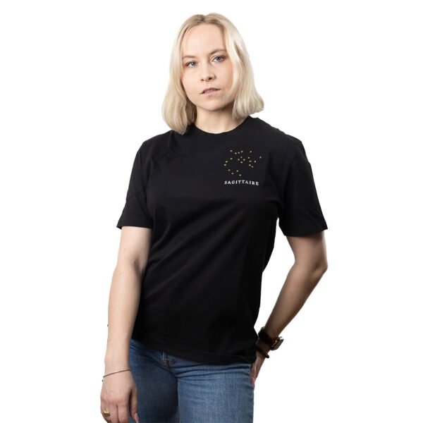T-shirt brodé unisexe signe sagittaire