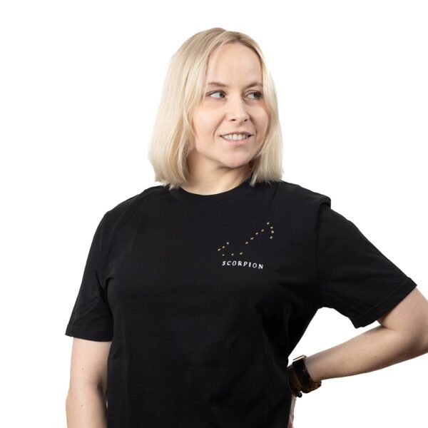 T-shirt brodé unisexe signe scorpion
