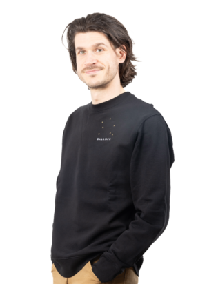 Pull brodé unisexe signe balance