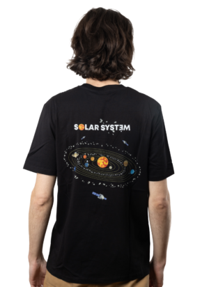T-shirt unisexe imprimé carte système solaire
